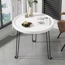Tavolino da caffè rotondo pieghevole, comodino, tavolino da caffè per spazi ridotti, camera da letto, soggiorno, comodino moderno salvaspazio