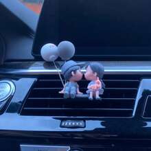 2pcs Cute Couple Doll Car Interior Decorations For Dashboard, Air Vent, Display