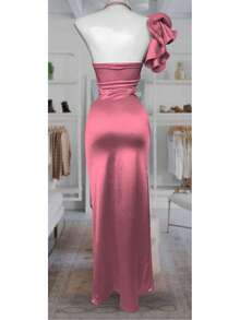 VESTIDO LARGO CON ESCOTE DE CORAZON - Rosa - Ver 4