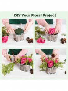 1pc Flower Arrangement Mesh Flower Mud And Fixer, Flower Cage Basket Flower Holder Plastic MeshFlower Mud, Wedding Centerpieces & Tabletop Displays DlY Flower Arrangement Mud Block