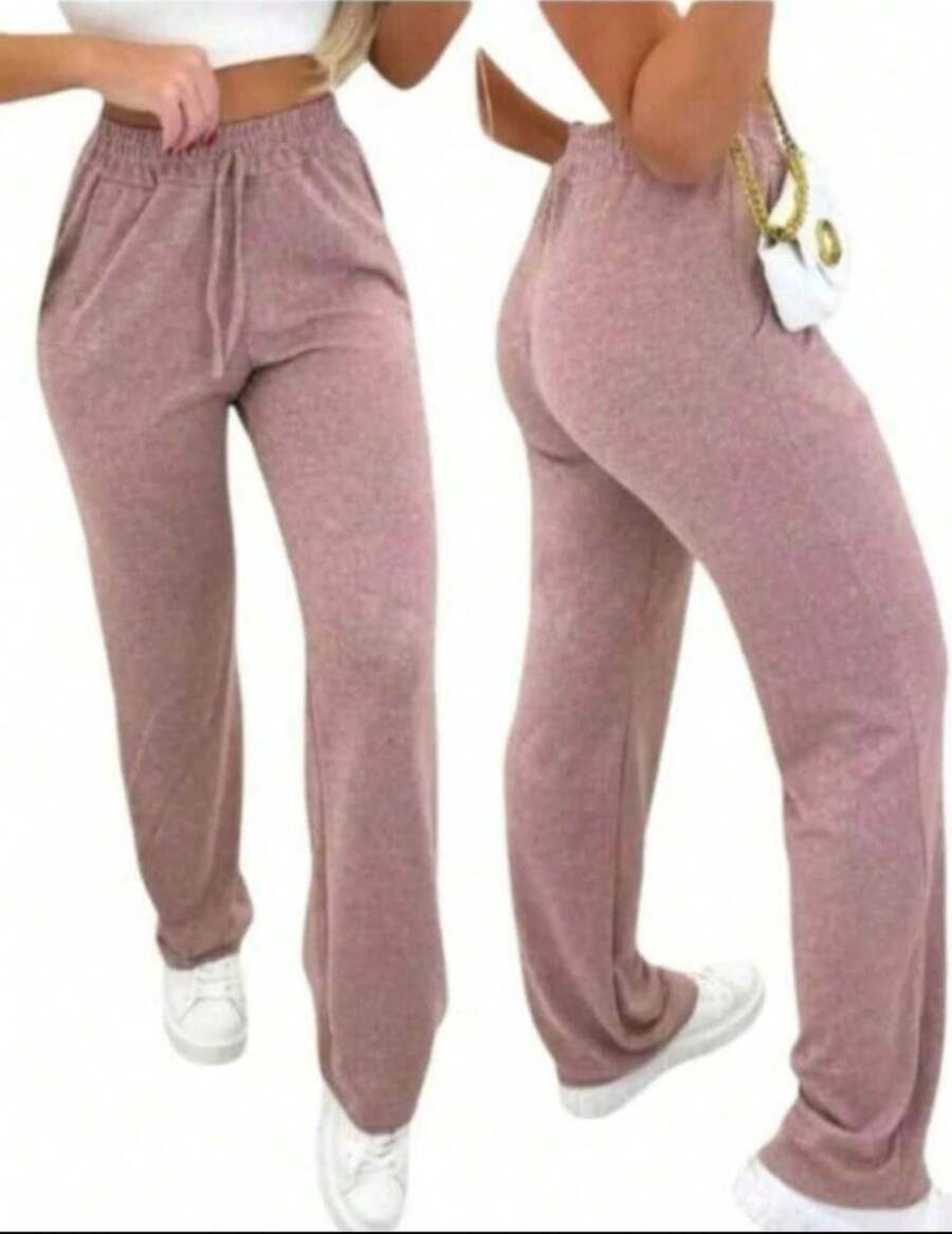 Women's Lanzinha Pants With Pockets Winter Fashion - 乾枯玫瑰色 - 查看 1
