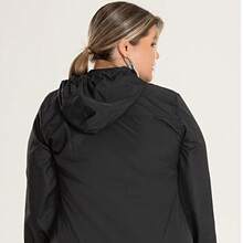 Plus Size Plush Bouclê Jacket G1 To G6 Front Zipper Soft Touch Sophisticated Style Comfort Cold Winter Cozy - 黑色 - 查看 7