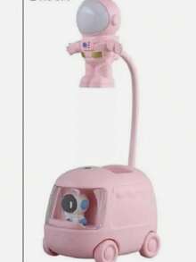 Pink Astronaut Bus Pencil Holder Lamp. - Pink - View 3