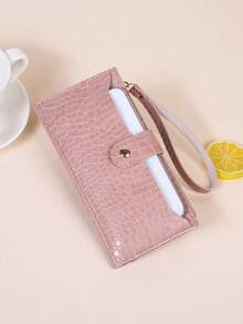 Bi-Fold Long Wallet Simple Wallet With Phone Pocket & Card Slots Women's Artificial Leather Zipper Coin Purse Slim Lightweight Portable Cash Money ID Card Credit Card Bifold Slot Coin Pocket Short Wallet Small Pouch Small Purse Pocket Wallet For Birthday Gift Gift Anniversary Christmas On Valentine's Day Lover Female Lady Girls Women Teenagers For College Student School Student - Pink - View 8