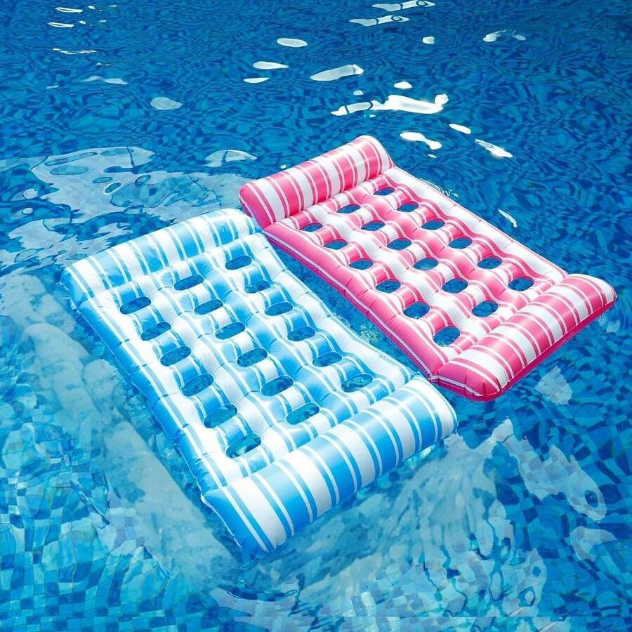 Inflatable Floating Pool Lounger For Adults, Inflatable Floating Board Raft, Perfect For Relaxing In The Pool, Pool Lounger, Water Pool Raft, Pool Party, Beach Fun, Lakeside Sunbathing And Relaxation., Beach Essentials, Beach Accessories - Multicolor - View 1