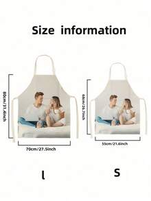 1件定制围裙 - 可印照片和文字，涤纶材质，适合厨房、生日、周年纪念日等场合，是送给朋友、情侣、家人、同事的完美礼物，透气轻便，适合送给家人、他、她、男朋友、女朋友、爸爸、家人、妈妈、朋友、周年纪念日、毕业典礼、家庭主妇等。