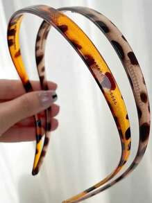 1pc Mother's Day Leopard Patterned Hair Hoop, Fashion Elegant Casual Minimalist Resin Material Girls Solid Shiny Leopard Tooth Headband Hair Accessory Set, Suitable For Daily, Commuting, Bathing, Makeup, Fixing Messy Hair, Wavy Hair Hoop, Hairband, Hair Hoop Headbands