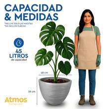 Macetas Decorativas para Interior y Exterior |  1 Macetas Grandes de Plástico con Capacidad para 45 Litros | Modelo Kun 1 Piezas. - Marrón Chocolate - Ver 3