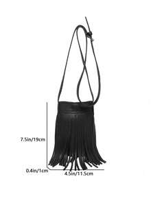 1 chiếc túi điện thoại thời trang cổ điển mini từ tính đóng kín, túi đeo chéo vai trang trí tua rua, nhiều màu sắc để lựa chọn, thích hợp cho các cô gái sử dụng hàng ngày để đi làm, mua sắm và hẹn hò, sự lựa chọn tốt nhất cho quà tặng sinh nhật và quà tặng Giáng sinh - Nhiều màu - Xem 5