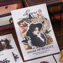 20 件/本贴纸书，雅典庄园系列，复古精致的人物和景观建筑主题贴纸，模切易撕，剪贴簿用品，装饰笔记本，相框，手机壳，水杯，垃圾桶，文具盒，DIY 个性化拼贴画，学校用品，返校