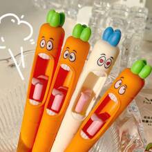 8pcs/4pcs/2pcs Squeeze Pen, Funny Carrot-Shaped Scream Gel Pens 0.5mm Cute Carrot Writing Pen With Black Ink, Suitable For Desk Decor, Basket Filler, School & Office Supplies, Party Back To School