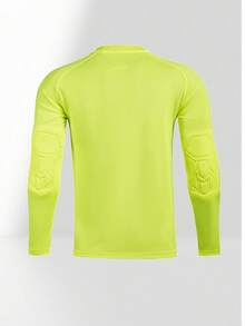 2pcs/Set Goalkeeper Jersey Top With Elbow Padding, Chest Anti-Slip Stripes And Long Sleeve Breathable T-Shirt + Goalkeeper Pants With Elastic Waist And Breathable Protection, For Training & Match Activities - Green - View 5