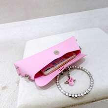 Ladies Dinner Bag Rhinestones 2025 Designer Purse Ring Handbag Shoulder Bag - Yellow - View 2