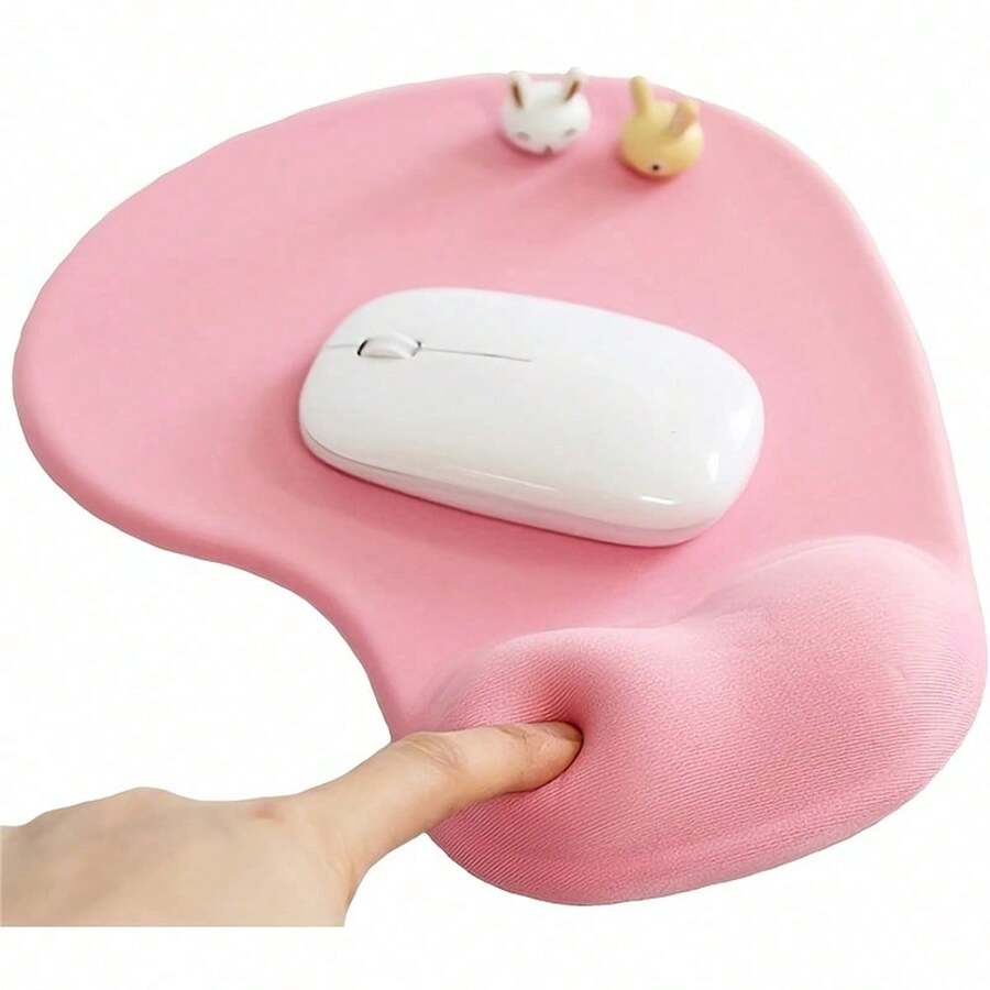 Office Mousepad With Gel Wrist Support - Ergonomic Gaming Desktop Mouse Pad Wrist Rest - Design Gamepad Mat Rubber Base For Laptop Computer (Pink) - Multicolor - View 1