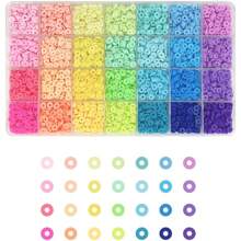 1 Box Clay Beads For Bracelet Making Kit 28 Colors Flat Round Polymer Clay Spacer Heishi Beads For Jewelry Making