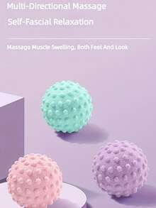 1个5厘米紫色带凸点瑜伽球，凸点设计增强按摩效果，同时锻炼和放松肌肉，采用加厚抗爆材料制成，经久耐用，适用于家庭健身、瑜伽训练、康复治疗，有助于塑造完美身材，使锻炼更高效、更舒适