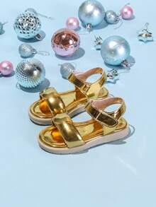 Toddler Girls' Butterfly Decor Slip-On Open Toe Sandals - Gold - View 3