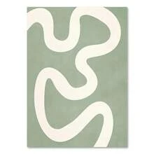 1pc Abstract Bohemian Moon Wall Art Sage Green Botanical Canvas Painting Scandinavian Posters Living Room Decorations Gifts Optional Frame
