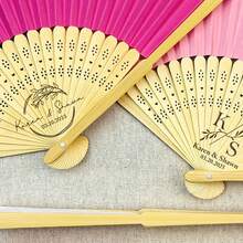 Wedding Colored Fan In Bulk Rustic Fan Custom Wedding Favor Fan Personalized Fans For Guests Wedding Fan Set Summer Beach Fan Halloween Fans - White - View 3