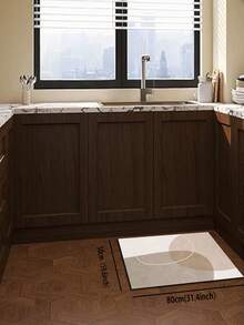 1pc Premium Brown Diatomite Kitchen Mat, Asymmetrical Geometric Pattern, Modern Minimalist Design, Cushioned Anti-Fatigue Absorbent And Quick Drying Kitchen Carpet/Rug, Suitable For Kitchen, Bathroom, Entryway, Laundry Room - Multicolor - View 9