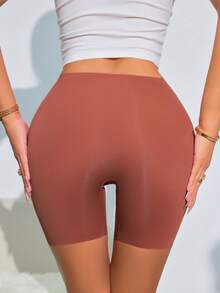 Aofeiqike 3件組高腰無縫安全短褲，提臀防走光純色多巴胺風女款運動內褲，適合日常運動 - 彩色 - 查看 7