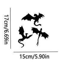 Decal Rồng Bay Bằng Nhựa Vinyl Bền - Thiết Kế Màu Đen Bóng Mượt Cho Xe Hơi, Máy Tính Xách Tay, Xe Tải, Tường, Thích Hợp Cho Mọi Bề Mặt Nhẵn - Một cỡ - Xem 3