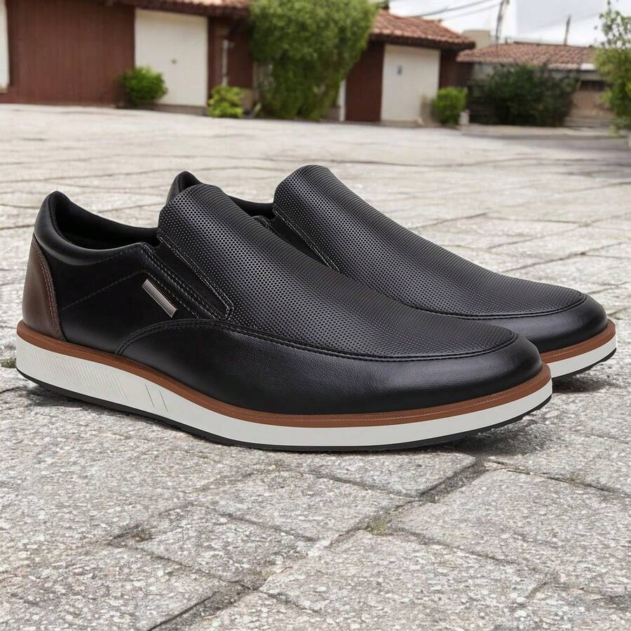 Men's Casual Slip-On Shoes Comfortable Elegant And Urban Style - 黑色 - 查看 1