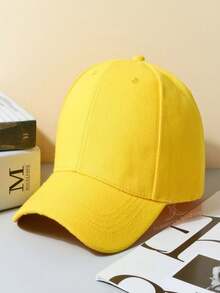 Children's Cap Children's Hat Cap 2 To 8 Years Old Plain Curved Brim Plain Children's Cap - Yellow - View 1