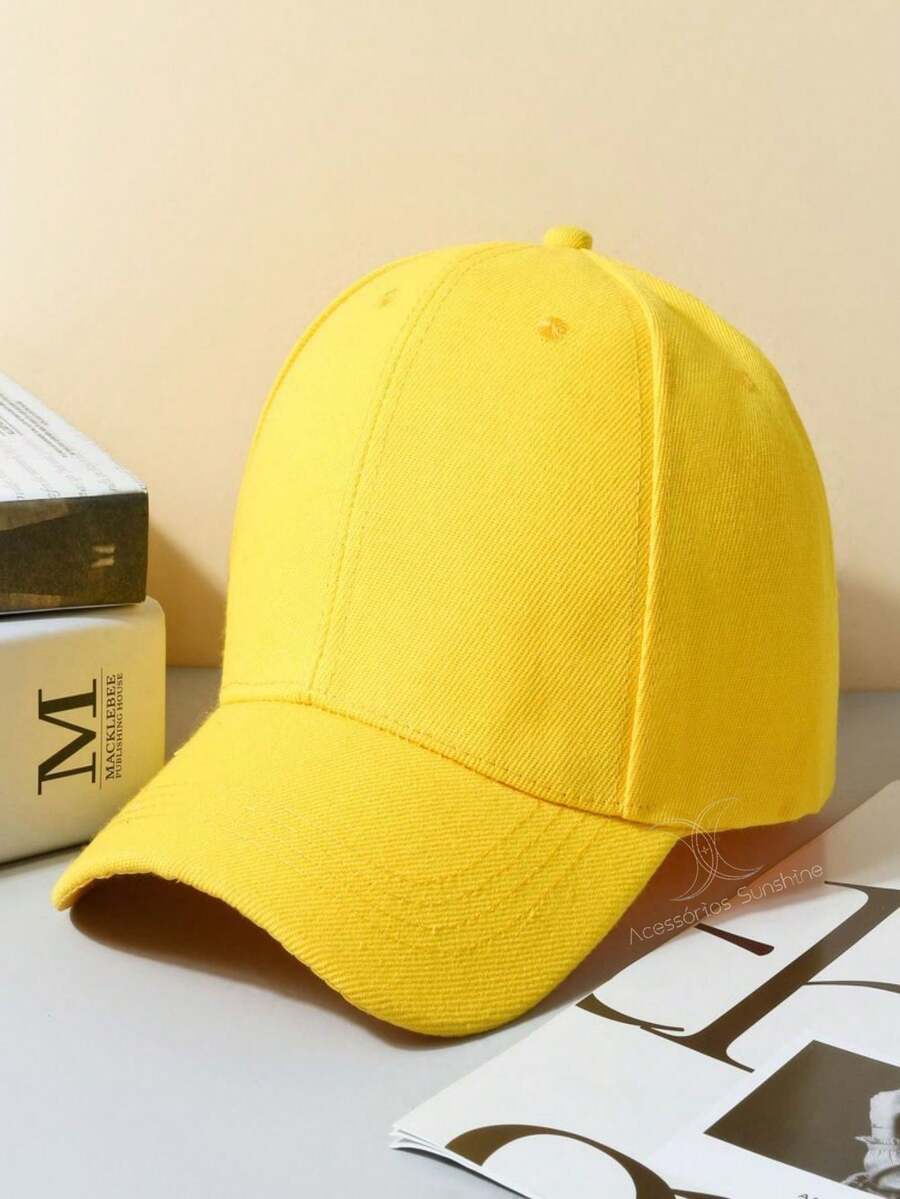 Children's Cap Children's Hat Cap 2 To 8 Years Old Plain Curved Brim Plain Children's Cap - Yellow - View 1