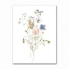 1 pieza Cartel de lienzo con impresión de acuarela de flores y hojas botánicas, para decoración de pared en sala de estar y el hogar, con opción de marco, decoración moderna - Multicolor - Ver 63