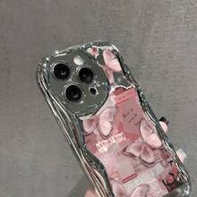 Pink Butterfly Phone Case For IPhone 11 12 13 14 15 16 X XS Pro Max Plus Cellphone Protective Shell - 銀色 - 查看 2