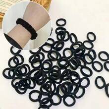 500pcs/Set High Elastic Black Simple Versatile Cute Hair Scrunchies, Mother's Day Gift Hair Ties Ponytail Holders Hair Elastics Hair Rope