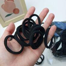 200/50pcs Ladies All-Match Black High Elasticity No Damage Hair Ties, Fashion Versatile Elegant Minimalist Hair Scrunchies Suitable For Daily Casual, Party, Commute, Vacation, Washing, Makeup, Hairstyles, Outfit Accessory