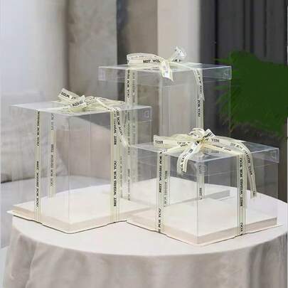 1pc Clear Decoration Box, Gift Packaging Box For Holiday Parties, Christmas, Halloween, Valentine's Day Gift Box Decoration Packaging, Flowers Shoes PET Gift Boxes