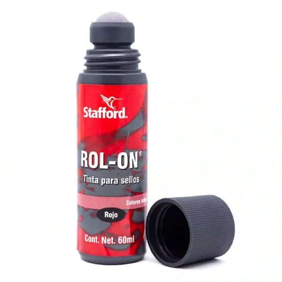 Stafford Red Stamp Ink, Roll-On System, 60 Ml - Red - View 1