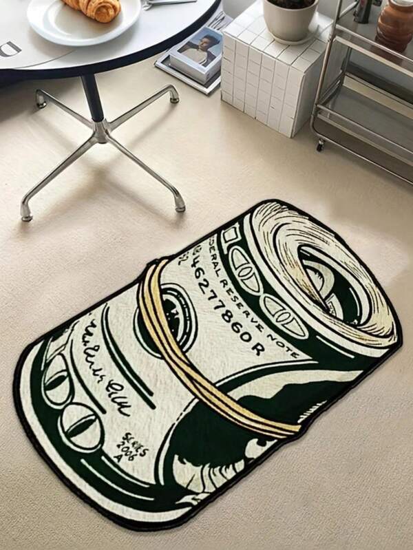 Creative Dollar Bill Shaped Rug - Ultra Soft, Comfortable For Bedroom, Living Room, Study, Entryway, Children's Game Room, Room Decor, Bathroom, Nursery As Floor Mat, Velvet Bedroom Rug Bath Rug, Soft, Washable & Non-Slip, Carpet For Living Room - Indoor All-Season Home Decor, House Decor | Bedroom Decor