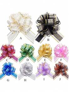 5 Packs Luxury Event Bows - Professional Grade Pull Loop Ribbons For Holiday Wreaths, Bridal Shower Favors & Gift Box Toppers, Shatterproof Polyester - Multicolor - View 4