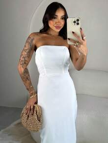 Women Midi Dresses - White - View 5