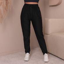 WOMEN'S PANTS, ELASTIC SPORTY - Dark Blue - Ver 3