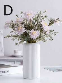 1pc, White Plastic Vase, Dried Flower Decoration Vase, Art Vase Flower Arrangement, Simple Living Room And Dining Room Decoration, Home Decoration, Spring Decoration Ornaments, Valentine's Day Wedding Decoration