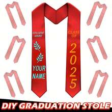 AFYPRTY 1pc Solid Color Graduation Sash, Gold Satin Tassel, Unisex, Suitable For Adult Graduation Ceremony, Graduation Photo Shoot, Graduation Celebration, 150cm/59 Inches - Multicolor - View 7