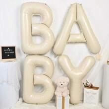 Balão de Letra em Folha de Alumínio Branco Creme de 40 Polegadas com 26 Letras, Adequado para Festas de Aniversário, Dia dos Namorados, Temas de Casamento, Formatura, Aniversário, Decoração de Balões para Festa de Carnaval, Itens de Decoração de Festa Livremente Combináveis