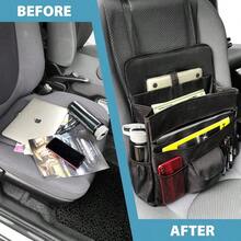 Car Front Seat Organizer Back Seat Storage With Adjustable Straps Truck Seat Organizers For Delivery Drive Office File Passenger Seat - Black - View 4