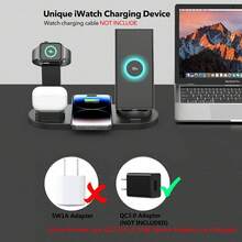 6 合 1 无线充电站，15W/7.5W/5W 无线充电，3 合 1 充电集线器 5V/0-1.5A MAX，3W 耳机充电，带 43.3 英寸 USB 连接线，多设备快速充电站，办公室无线充电器，桌面充电整理器，兼容 16、15、14、13、12、8、Galaxy S24、S23、S22、A54、A52 和系列 3/2 兼容 16 15 14 13 12 11 X 8 Pro Max/Pro/Mini/Plus，兼容 兼容 适用于办公室、宿舍和家庭 - 黑色 - 查看 11