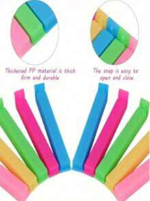 20pcs Food Bag Chip Clips,(Random Color), Portable Food Fresh-Keeping Sealing Clamp, Reusable Moisture-Proof And Dust-Proof Clamp, For Various Plastic Bags And Snack Bags, Kitchen Organizers And Storage, Kitchen Accessories, Kitchen GadgetsFor Bedroom,Travel,Office,School