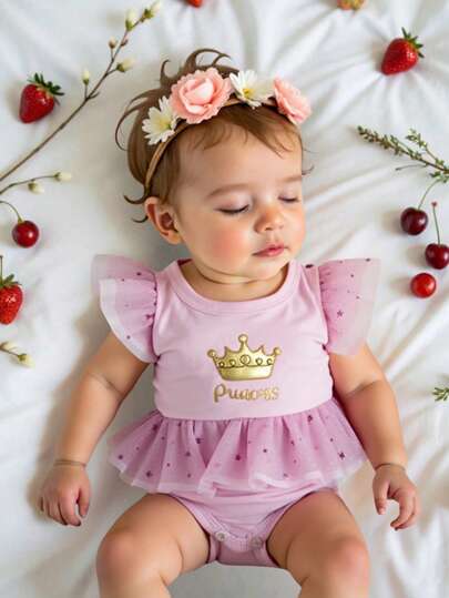 Pañalero para Bebé con tutu y bordado Princess