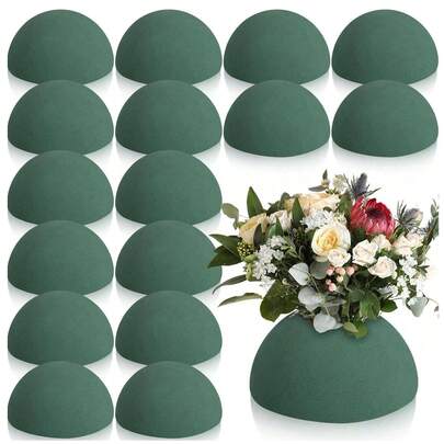 2 Packs Green Dry Floral Foam Hemispheres - Reusable, Easy To Cut Craft Foam Blocks For DIY Flower Arranging, Weddings, Parties, Home Decor - Suitable For Artificial Plants Seasonal Floral Foam