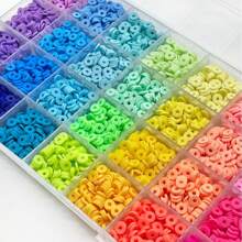 1 Box Clay Beads For Bracelet Making Kit 28 Colors Flat Round Polymer Clay Spacer Heishi Beads For Jewelry Making