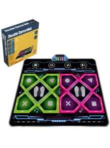1 Pc High Quality Dual Dance Mat, Electronic Dance Mat, Dance Game Pad, Improves Hand-Eye Coordination, Anti-Slip Design For Dancing, Built-In 5 Music Tracks, 3 Adjustable Levels, 8 LED Lights, Volume Control, Foldable For Easy Storage, PE Surface For Easy Cleaning, Fun Workout Gift For Holidays, Birthdays