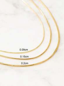 1 pièce Bracelet À Chaîne En Acier Inoxydable En Plaquage À L'Or Serpent Os Pour Adapté Pour Port Quotidien